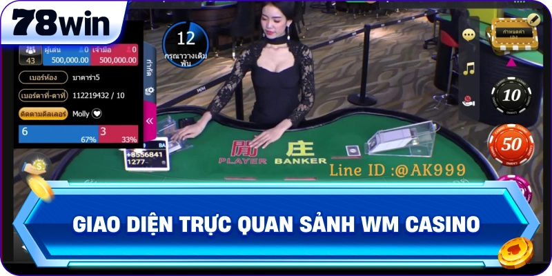 Giao diện trực quan Sảnh WM Casino