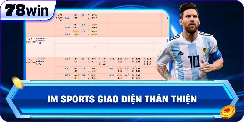 IM Sports giao diện thân thiện