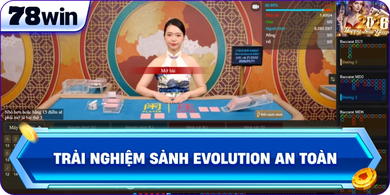 Trải nghiệm Sảnh Evolution an toàn